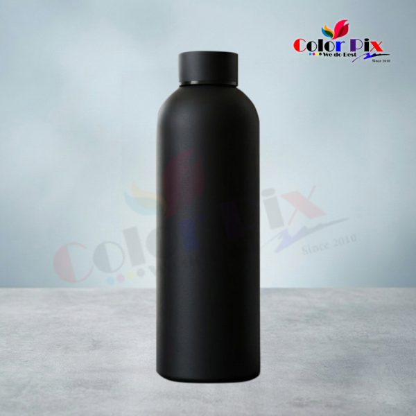 Premium Matte Black Vacuum Bottle – Double Layer Hot & Cold 500ml | Custom Name & Logo Marking