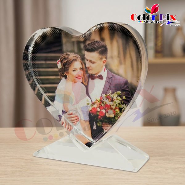 Sublimation Printed Crystal Heart – Personalized Photo Gift