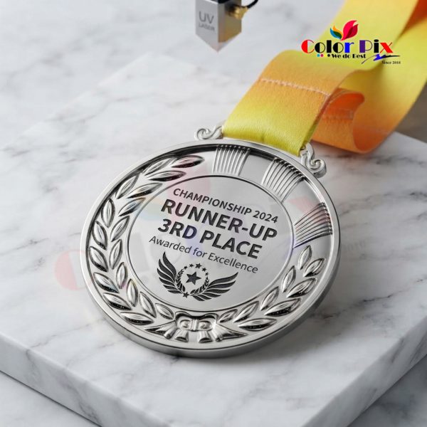 Ready-Made Silver Medal with Premium Laser Marking | Personalized Award Medal